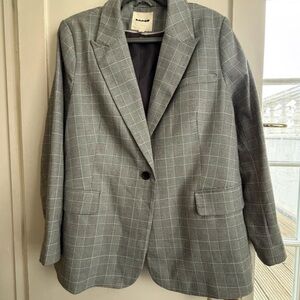H&M Gray Plaid Blazer